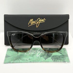 Maui Jim Starfish Polarized Sunglasses Black Tortoise Gray 744-02T Women's